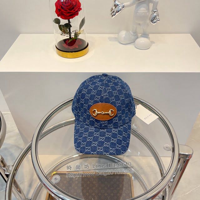Gucci男士帽子 古馳21春夏新款牛仔logo棒球帽鴨舌帽  mm1606